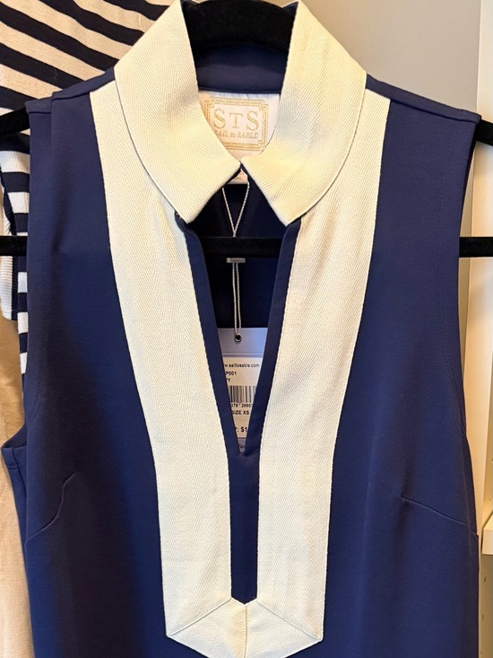 Sail to Sable Dresses & Skirts - Sail to Sable Navy Tunic dress with Ivory V-Trim
